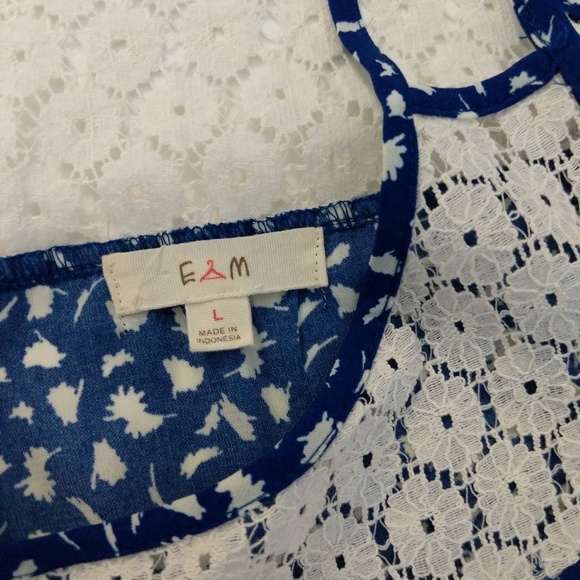 E&M Strappy Eyelet Lace Summer Tank Sz L - Picture 8 of 8